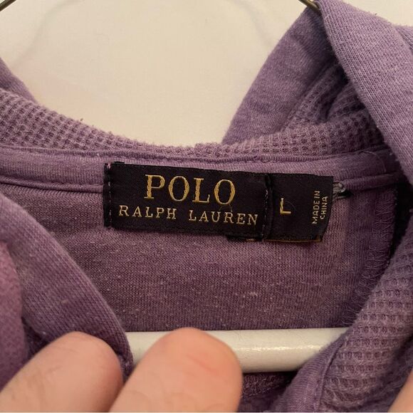 Polo Ralph Lauren Zip Up Hoodie Purple Kids Size L - Picture 2 of 6